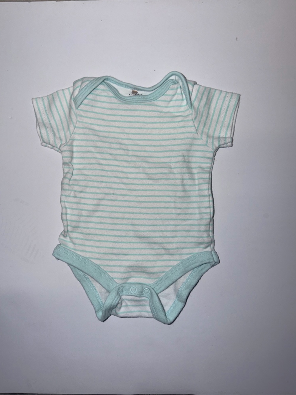 Striped Mint & White Baby Onesie
